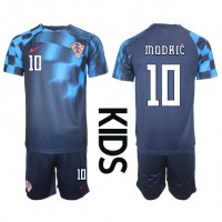 Camiseta Croacia Luka Modric #10 Segunda Equipación Replica Mundial 2022 para niños mangas cortas (+ Pantalones cortos)